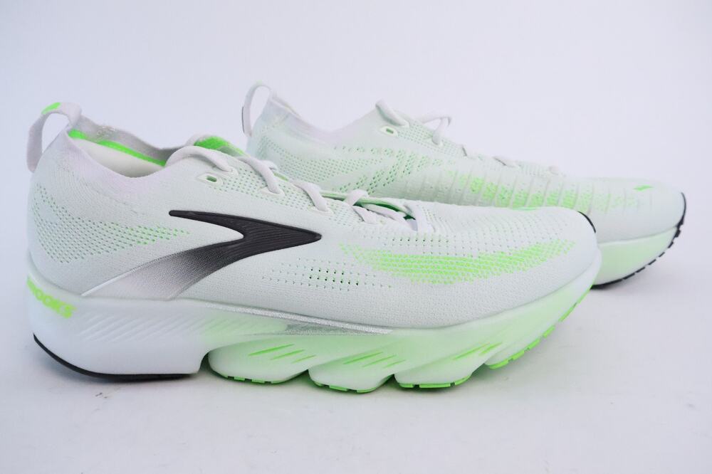 Brooks Glycerin Flex Men's Size 12 Running Shoes White Black Green Sneakers #97